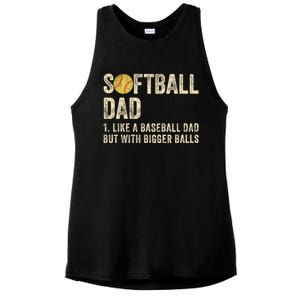 Softball Dad Like A Baseball Dad But With Bigger Balls Ladies PosiCharge Tri-Blend Wicking Tank