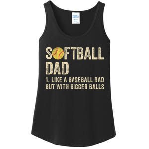 Softball Dad Like A Baseball Dad But With Bigger Balls Ladies Essential Tank