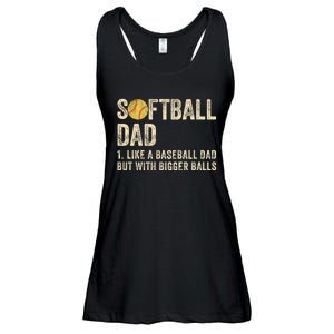 Softball Dad Like A Baseball Dad But With Bigger Balls Ladies Essential Flowy Tank