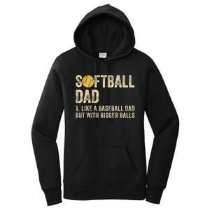 Softball Dad Like A Baseball Dad But With Bigger Balls Women's Pullover Hoodie