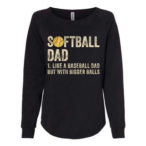 Softball Dad Like A Baseball Dad But With Bigger Balls Womens California Wash Sweatshirt