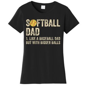 Softball Dad Like A Baseball Dad But With Bigger Balls Women's T-Shirt