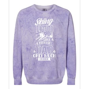 Skiing Dad Like A Regular Dad Only Much Cooler Ski Father Cute Gift Colorblast Crewneck Sweatshirt