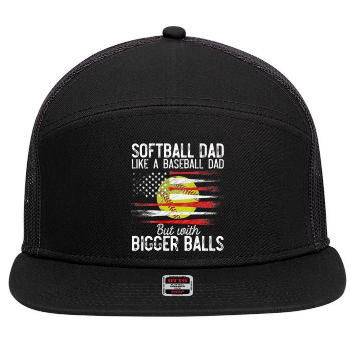 Softball Dad Like A Baseball Dad Definition 7 Panel Mesh Trucker Snapback Hat