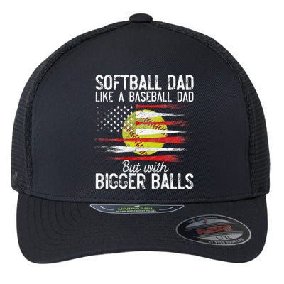 Softball Dad Like A Baseball Dad Definition Flexfit Unipanel Trucker Cap