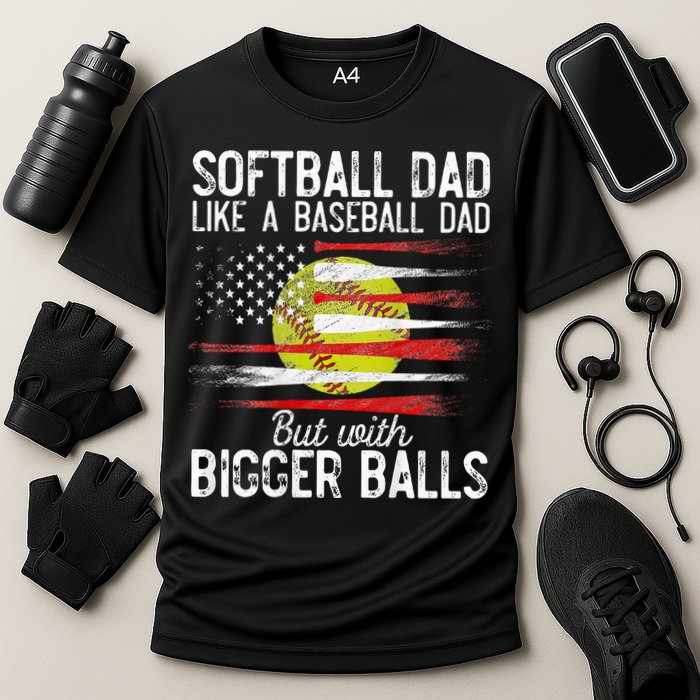 Softball Dad Like A Baseball Dad Definition Cooling Performance Crew T-Shirt