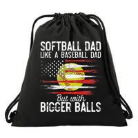 Softball Dad Like A Baseball Dad Definition Drawstring Bag