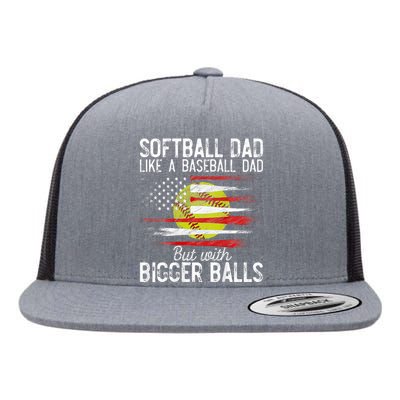 Softball Dad Like A Baseball Dad Definition Flat Bill Trucker Hat