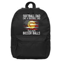 Softball Dad Like A Baseball Dad Definition 16 in Basic Backpack