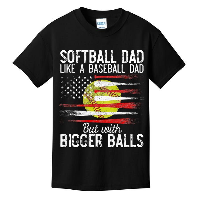 Softball Dad Like A Baseball Dad Definition Kids T-Shirt