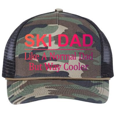 Ski Dad Like A Normal Dad But Way Cooler Gift Retro Rope Trucker Hat Cap