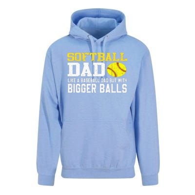 Softball Dad Like A Baseball But With Bigger Balls Father's Unisex Surf Hoodie