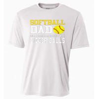 Softball Dad Like A Baseball But With Bigger Balls Father's Cooling Performance Crew T-Shirt