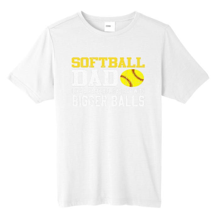 Softball Dad Like A Baseball But With Bigger Balls Father's Tall Fusion ChromaSoft Performance T-Shirt