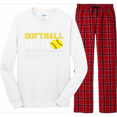 Softball Dad Like A Baseball But With Bigger Balls Father's Long Sleeve Pajama Set