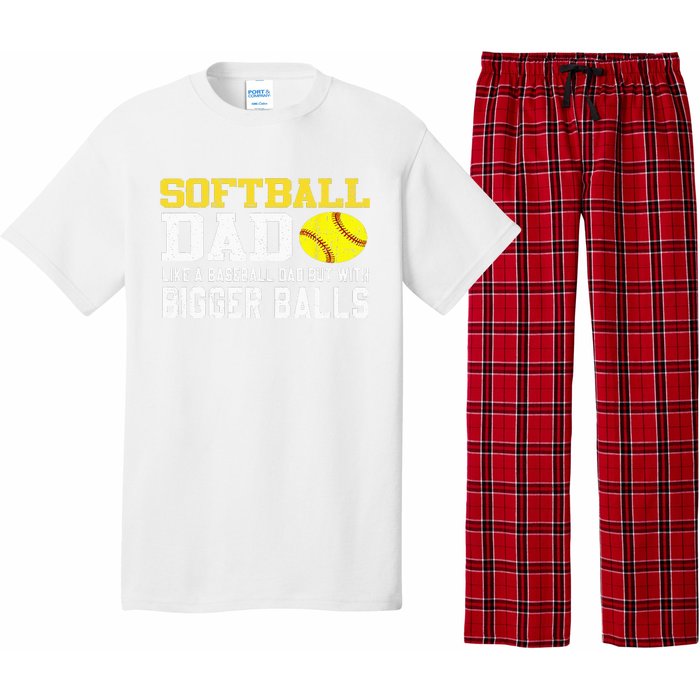 Softball Dad Like A Baseball But With Bigger Balls Father's Pajama Set