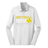 Softball Dad Like A Baseball But With Bigger Balls Father's Silk Touch Performance Long Sleeve Polo