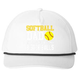 Softball Dad Like A Baseball But With Bigger Balls Fathers Day Snapback Five-Panel Rope Hat