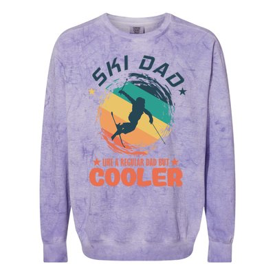 Ski Dad Like A Regular Dad But Cooler Skiing Great Gift Colorblast Crewneck Sweatshirt