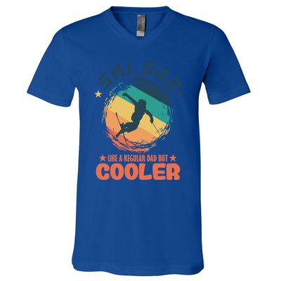 Ski Dad Like A Regular Dad But Cooler Skiing Great Gift V-Neck T-Shirt