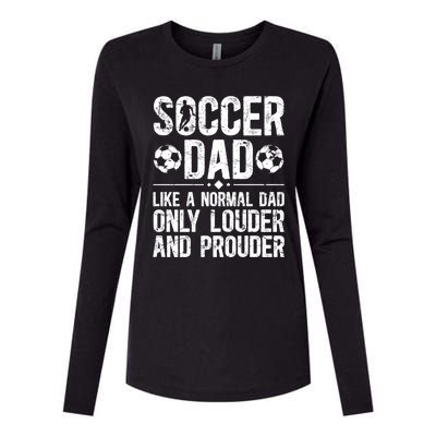 Soccer Dad Louder And Prouder Dad Of A Soccer Player Father Gift Womens Cotton Relaxed Long Sleeve T-Shirt