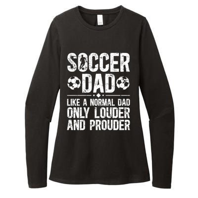 Soccer Dad Louder And Prouder Dad Of A Soccer Player Father Gift Womens CVC Long Sleeve Shirt