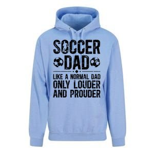 Soccer Dad Louder And Prouder Dad Of A Soccer Player Father Gift Unisex Surf Hoodie