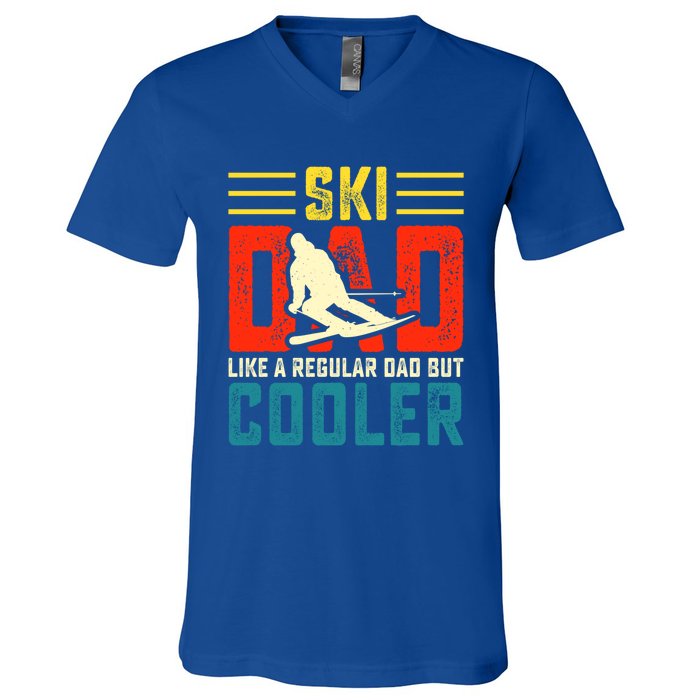 Ski Dad Like A Regular Dad But Cooler Funny Quote Gift V-Neck T-Shirt