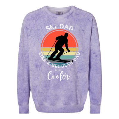 Ski Dad Like A Regular Dad But Cooler Funny Skiing Great Gift Colorblast Crewneck Sweatshirt