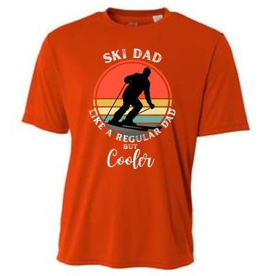 Ski Dad Like A Regular Dad But Cooler Funny Skiing Great Gift Cooling Performance Crew T-Shirt