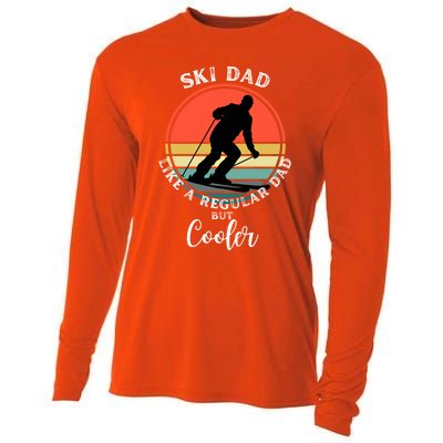 Ski Dad Like A Regular Dad But Cooler Funny Skiing Great Gift Cooling Performance Long Sleeve Crew