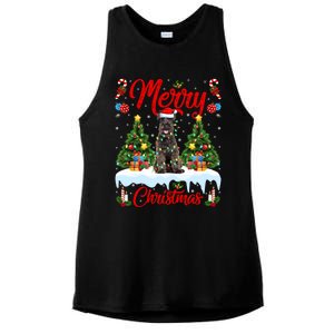 Schnauzer Dog Lights Xmas Tree Santa Schnauzer Christmas Gift Ladies PosiCharge Tri-Blend Wicking Tank