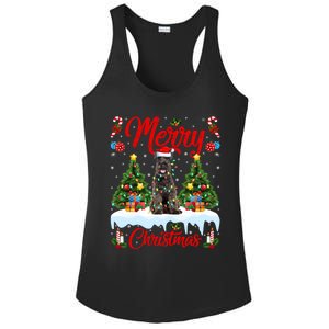 Schnauzer Dog Lights Xmas Tree Santa Schnauzer Christmas Gift Ladies PosiCharge Competitor Racerback Tank