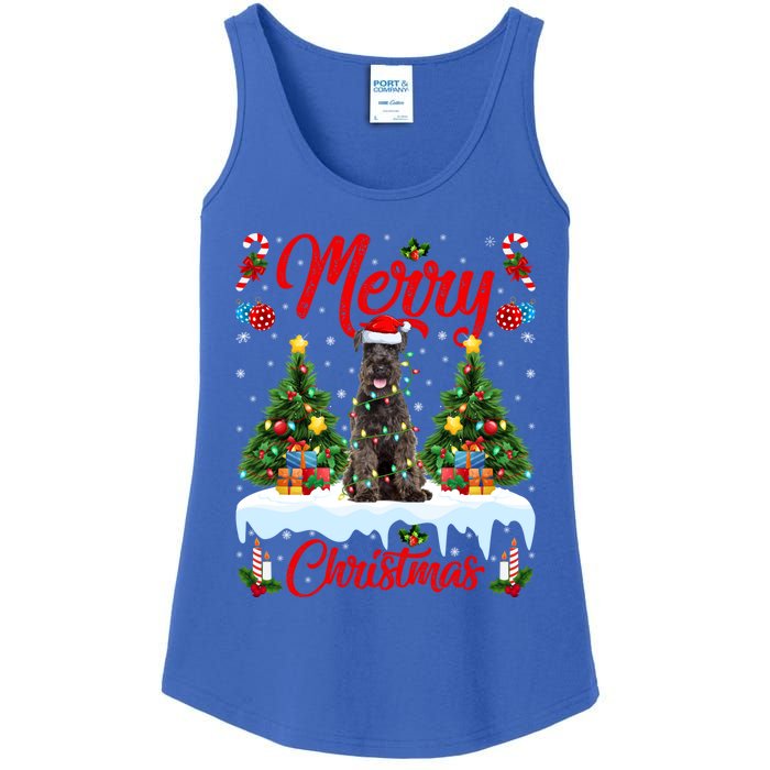 Schnauzer Dog Lights Xmas Tree Santa Schnauzer Christmas Gift Ladies Essential Tank