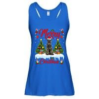 Schnauzer Dog Lights Xmas Tree Santa Schnauzer Christmas Gift Ladies Essential Flowy Tank