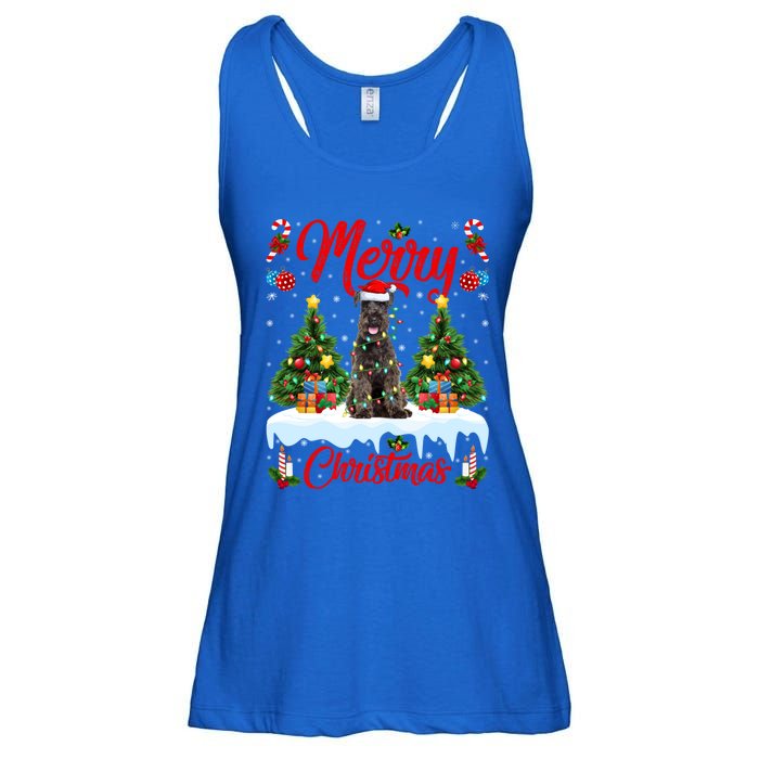 Schnauzer Dog Lights Xmas Tree Santa Schnauzer Christmas Gift Ladies Essential Flowy Tank