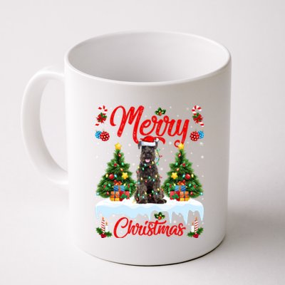 Schnauzer Dog Lights Xmas Tree Santa Schnauzer Christmas Gift Coffee Mug