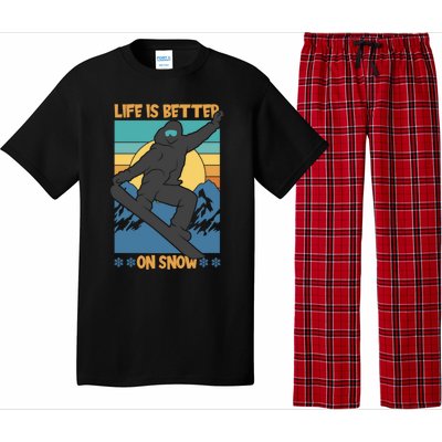 Snowboard Design Life Is Better On Snow Snowboarder Gift Pajama Set