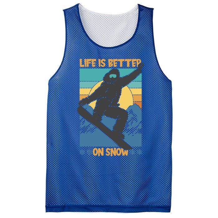 Snowboard Design Life Is Better On Snow Snowboarder Gift Mesh Reversible Basketball Jersey Tank