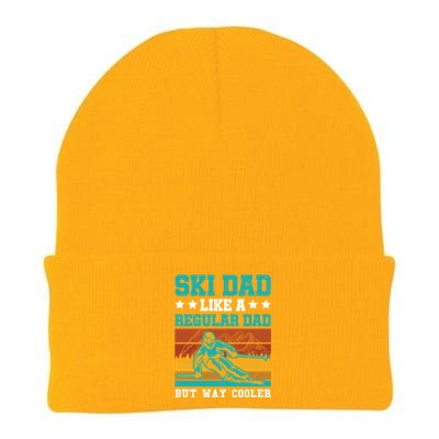 Ski Dad Like A Regular Dad But Way Cooler Skier Skiing Meaningful Gift Knit Cap Winter Beanie