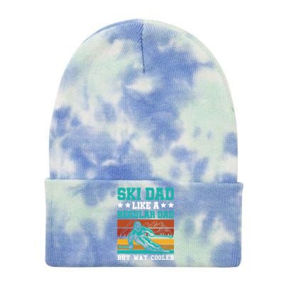 Ski Dad Like A Regular Dad But Way Cooler Skier Skiing Meaningful Gift Tie Dye 12in Knit Beanie