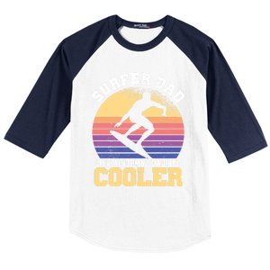 Surfing Dad Like A Normal Dad But Cooler Fathers Day Surfer Funny Gift Baseball Sleeve Shirt