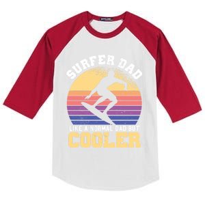 Surfing Dad Like A Normal Dad But Cooler Fathers Day Surfer Funny Gift Kids Colorblock Raglan Jersey