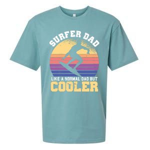 Surfing Dad Like A Normal Dad But Cooler Fathers Day Surfer Funny Gift Sueded Cloud Jersey T-Shirt