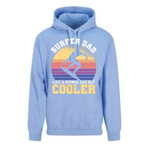 Surfing Dad Like A Normal Dad But Cooler Fathers Day Surfer Funny Gift Unisex Surf Hoodie