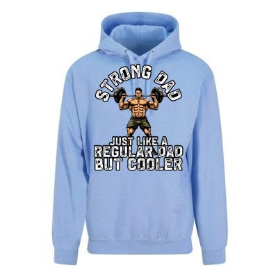 Strong Dad Like A Regular Dad But Cooler Bodybuilding Funny Gift Unisex Surf Hoodie