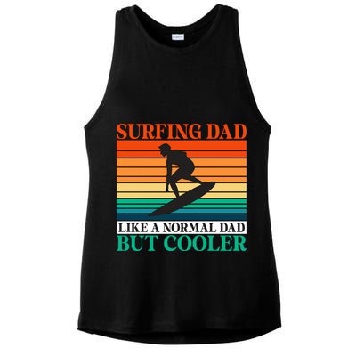 Surfing Dad Like A Normal Dad But Cooler Wake Surfer Father Gift Ladies PosiCharge Tri-Blend Wicking Tank
