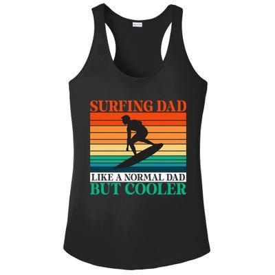 Surfing Dad Like A Normal Dad But Cooler Wake Surfer Father Gift Ladies PosiCharge Competitor Racerback Tank