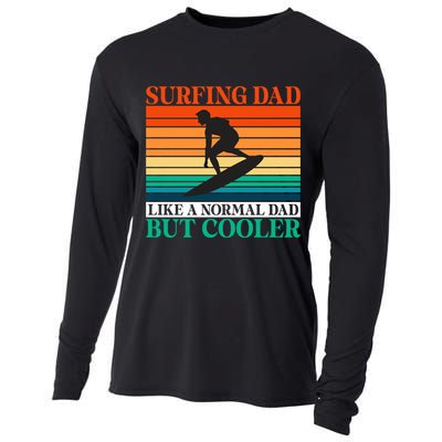 Surfing Dad Like A Normal Dad But Cooler Wake Surfer Father Gift Cooling Performance Long Sleeve Crew