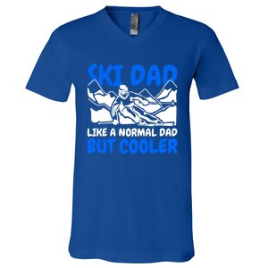 Ski Dad Like A Normal Dad But Cooler Cute Gift V-Neck T-Shirt